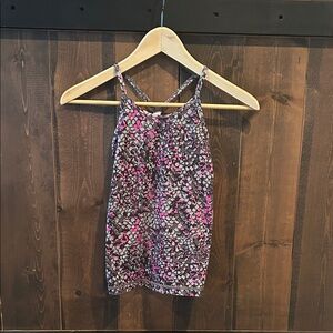 Ivivva Pink and Grey Patterned Tank Girls Size 8